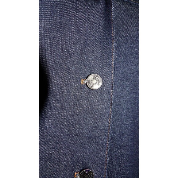 GDS Goddess Denim Jean Button Up Blouse Shirt Laced Up Sleeves Vintage Size XL - Picture 3 of 14